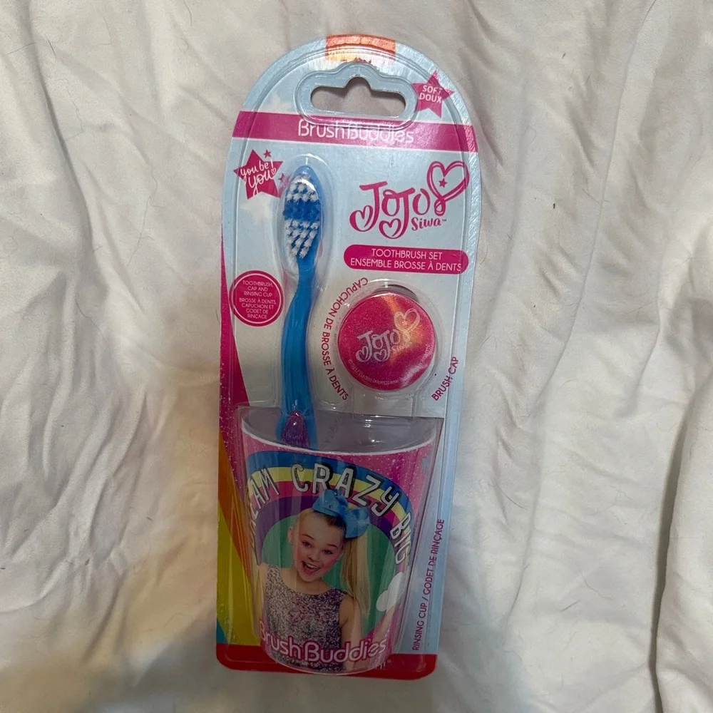 JoJo Siwa Blue Toothbrush and Colorful Cup Set